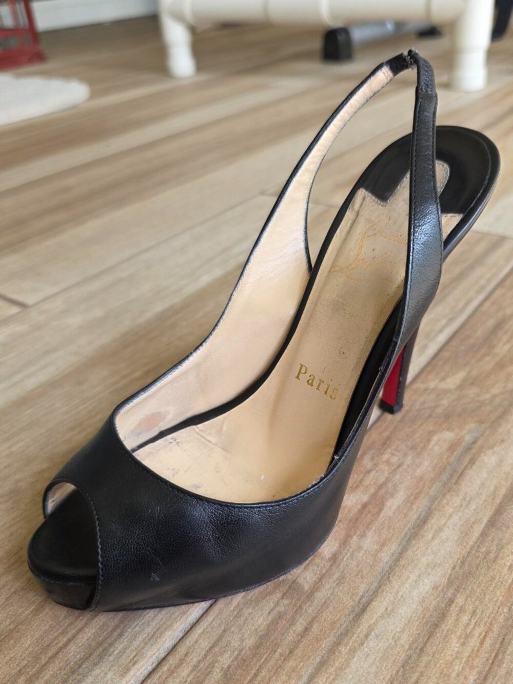 Christian LouBoutin Very Prive 120 Black Lambskin Shoe Eur. 35